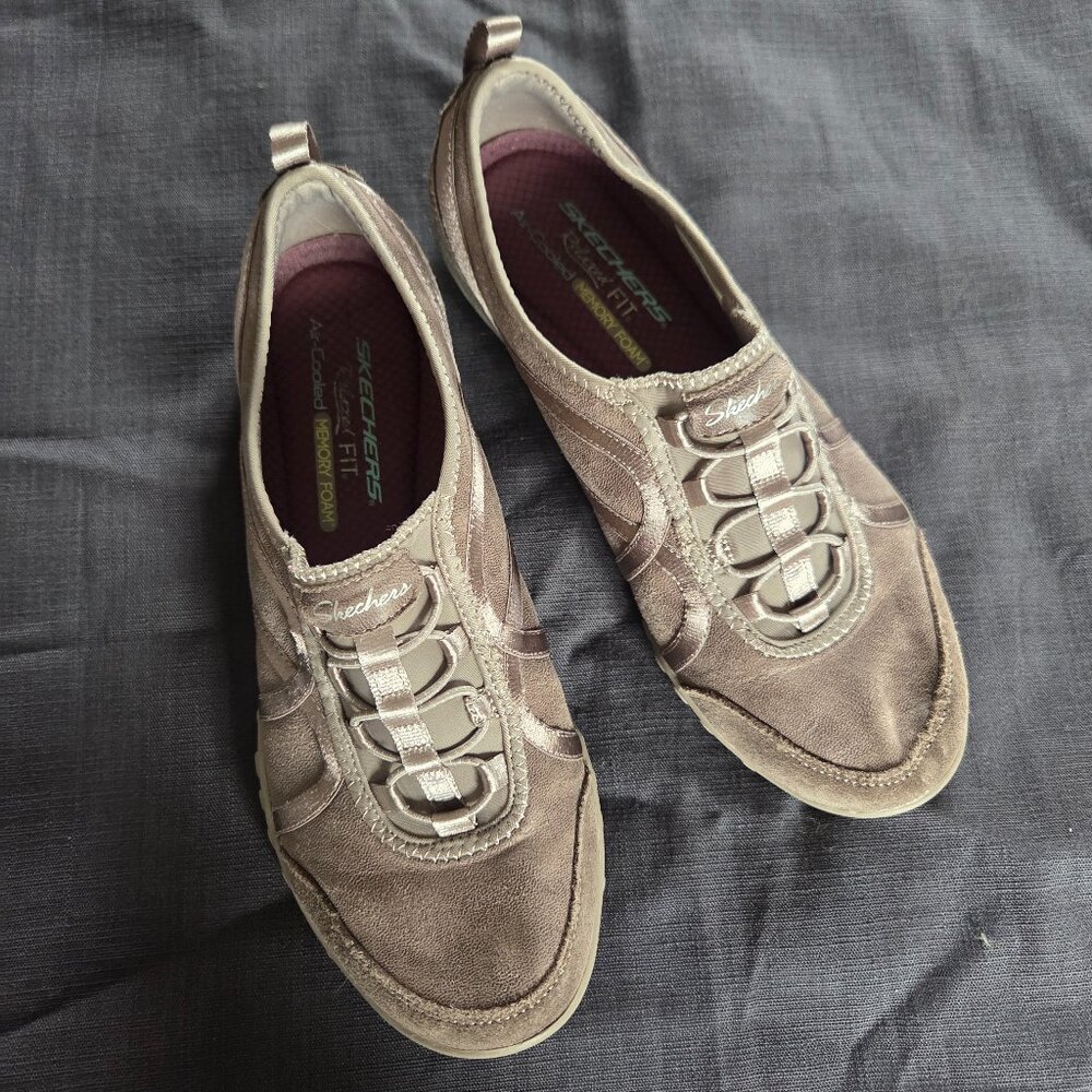 Sketchers Relaxed Fit Brown / Tan color Slip On Sneaker - Women Size 7